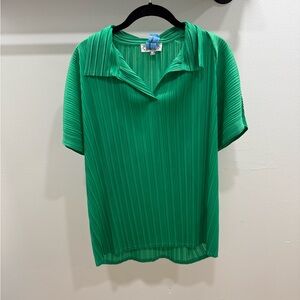 Nanette Lepore Emerald Green Pleated Blouse and Pants